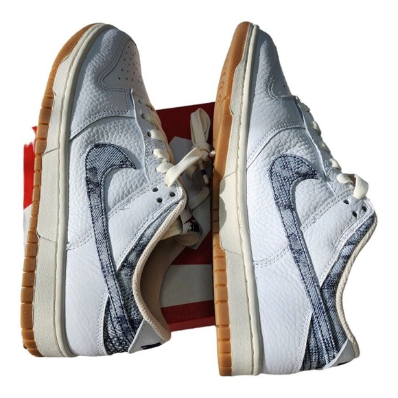 NEW Deadstock Nike Dunk Low Washed Denim Mens Size 8 Women's 9.5 FN6881-100 DS - Picture 11 of 12